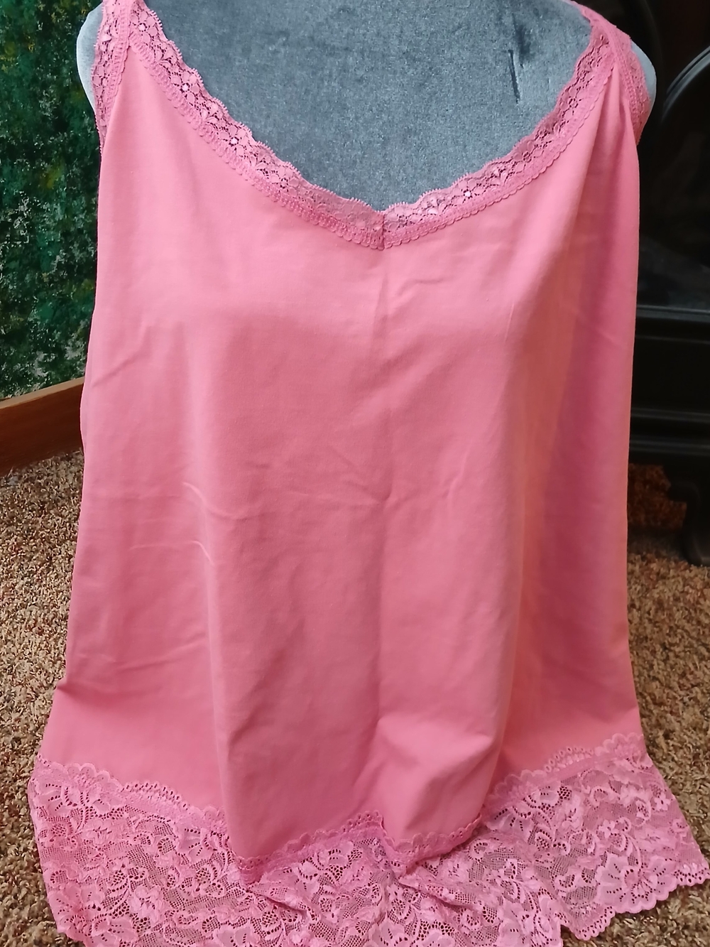 Woman Within Pink Lace-Trim Chemise